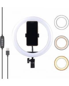 RC 26cm Dimmable LED Studio Camera Ring Light Phone Video Light Lamp Selfie Ring Flash  (Black)
